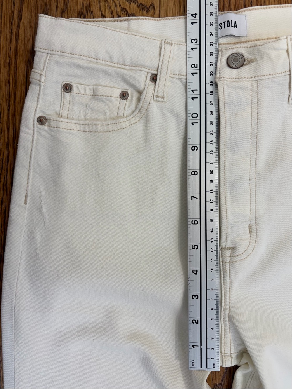 pistola Cream Wide Leg Jeans (30) - Picture 7 of 8